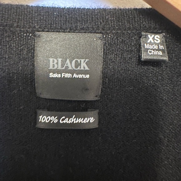 Saks Fifth Avenue Cashmere Black Label open cardigan sweater. Like new. - Picture 2 of 4